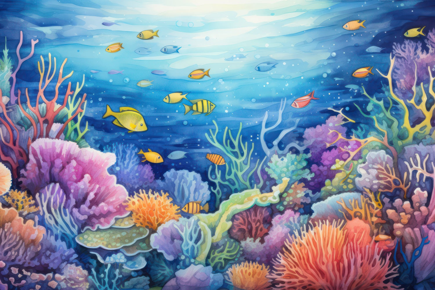 Meerjungfrau Backdrop Ideen Korallengarten Tropische Fische Backdrop BRP12-76