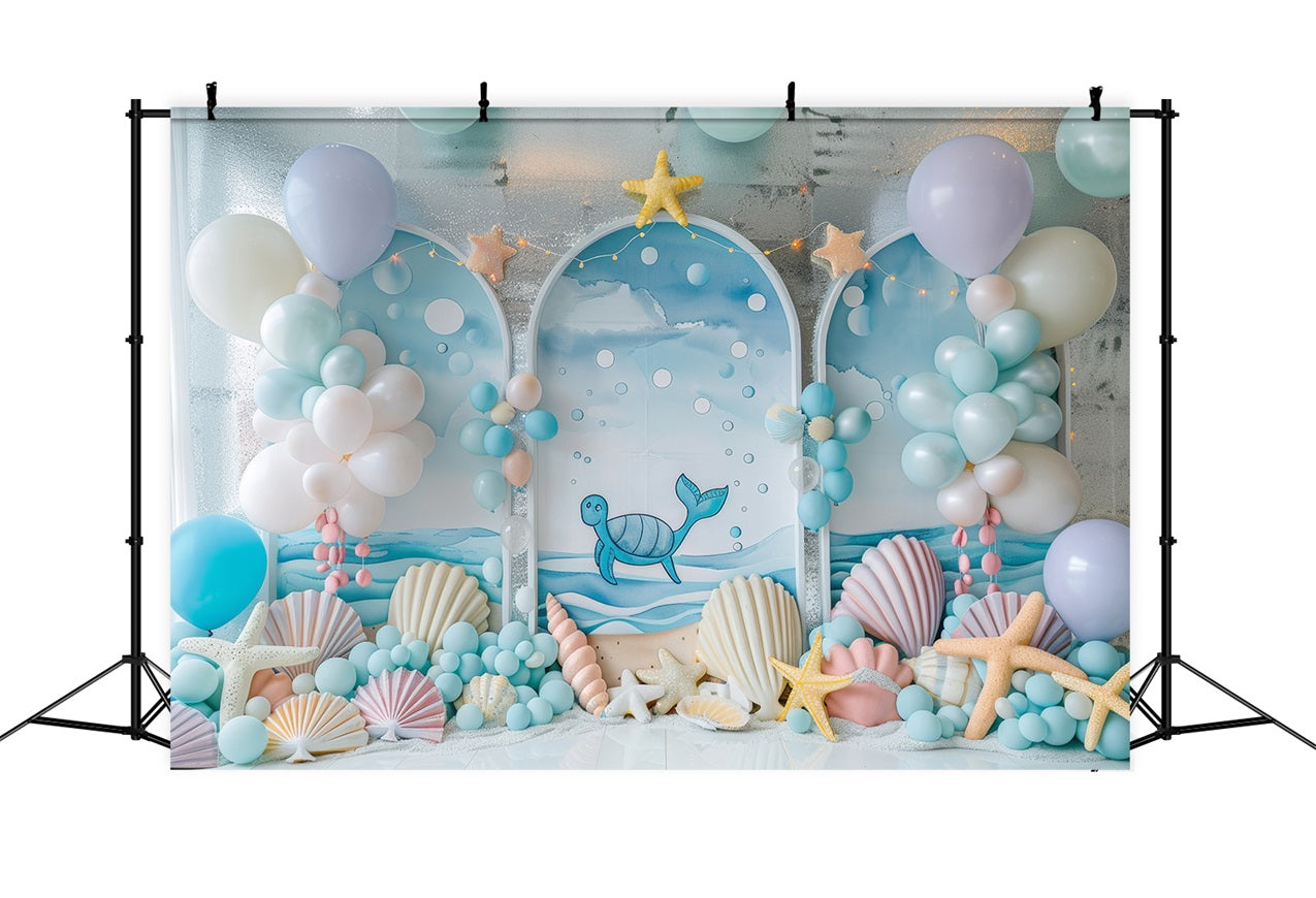 Meerjungfrau Party Backdrop Meer Kreatur Ballon Bogen Decor Backdrop BRP12-87