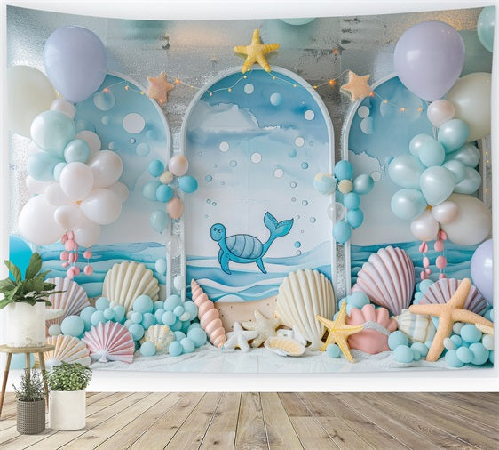 Meerjungfrau Party Backdrop Meer Kreatur Ballon Bogen Decor Backdrop BRP12-87