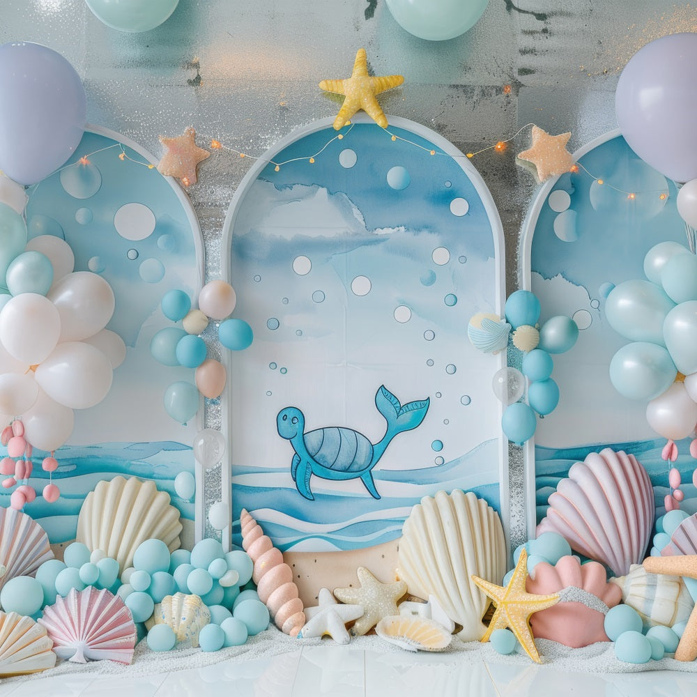 Meerjungfrau Party Backdrop Meer Kreatur Ballon Bogen Decor Backdrop BRP12-87