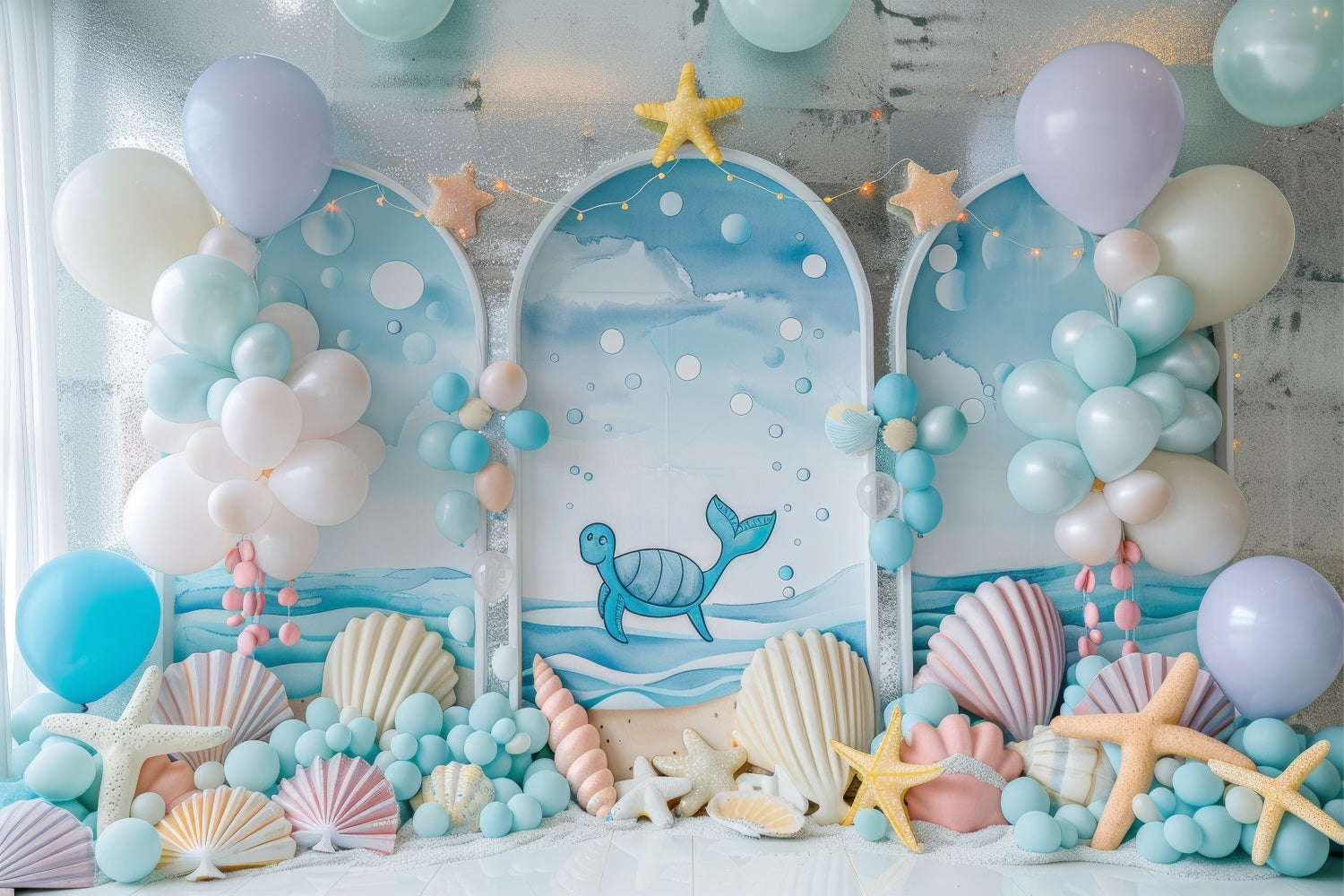 Meerjungfrau Party Backdrop Meer Kreatur Ballon Bogen Decor Backdrop BRP12-87