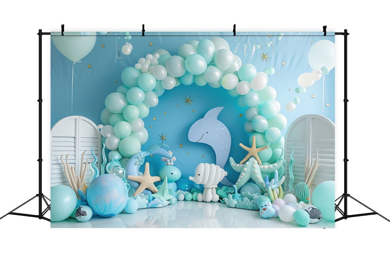Meerjungfrau Party Backdrops Delightful Ocean Arch Ballon Backdrop BRP12-91