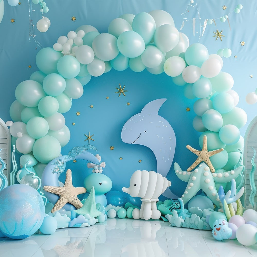 Meerjungfrau Party Backdrops Delightful Ocean Arch Ballon Backdrop BRP12-91