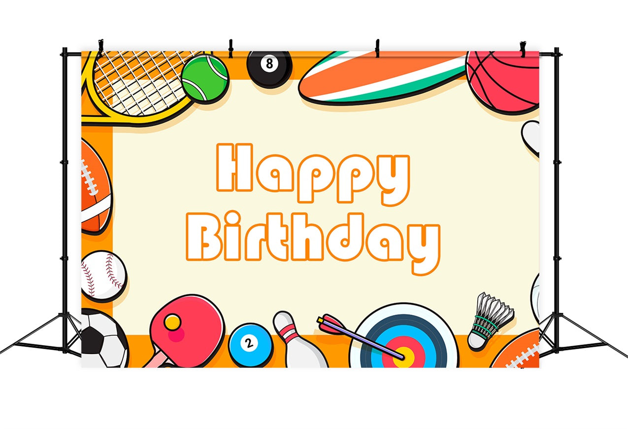 Customized Geburtstag Backdrops Cartoon Sport Thema Backdrop BRP2-103