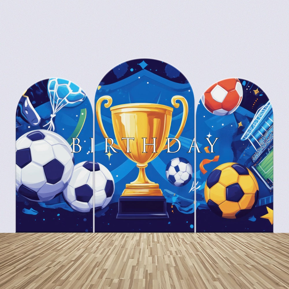 Benutzerdefinierte Hintergrund für Geburtstage Cup Fußball Bogen Hintergrund Kit BRP2-125