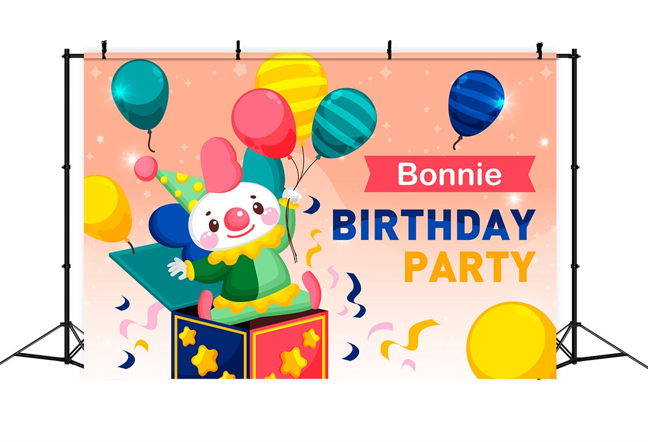 Personalisierte Geburtstag Backdrops Clown Überraschung Ballons Feier Backdrop BRP2-129