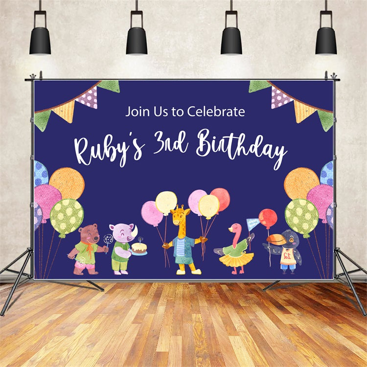 Customized Backdrop für Geburtstagsparty 3. Tier Freunde Backdrop BRP2-132