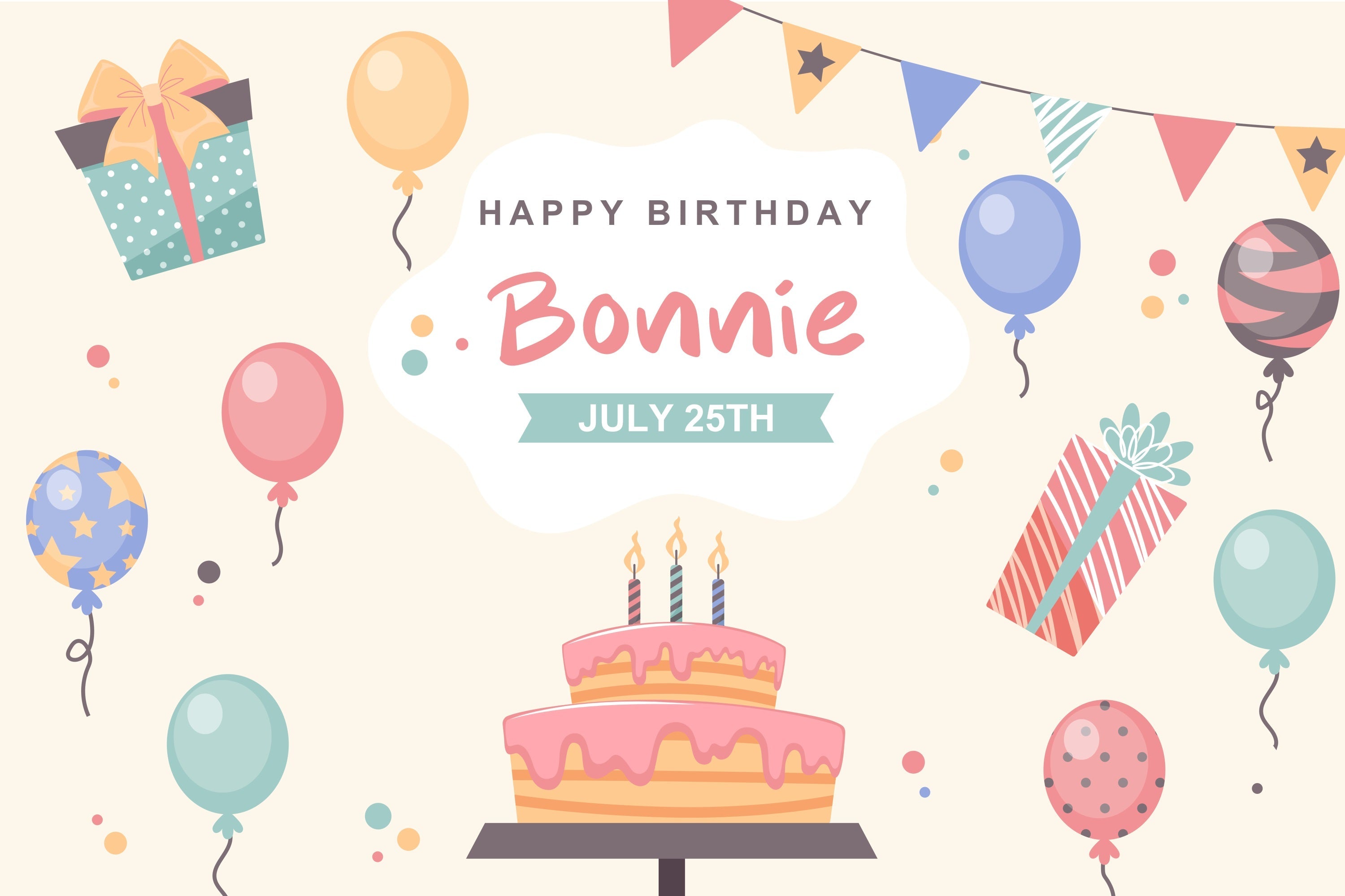 Custom Backdrop für Geburtstagsparty Ballons Kuchen Geschenke Backdrop BRP2-135