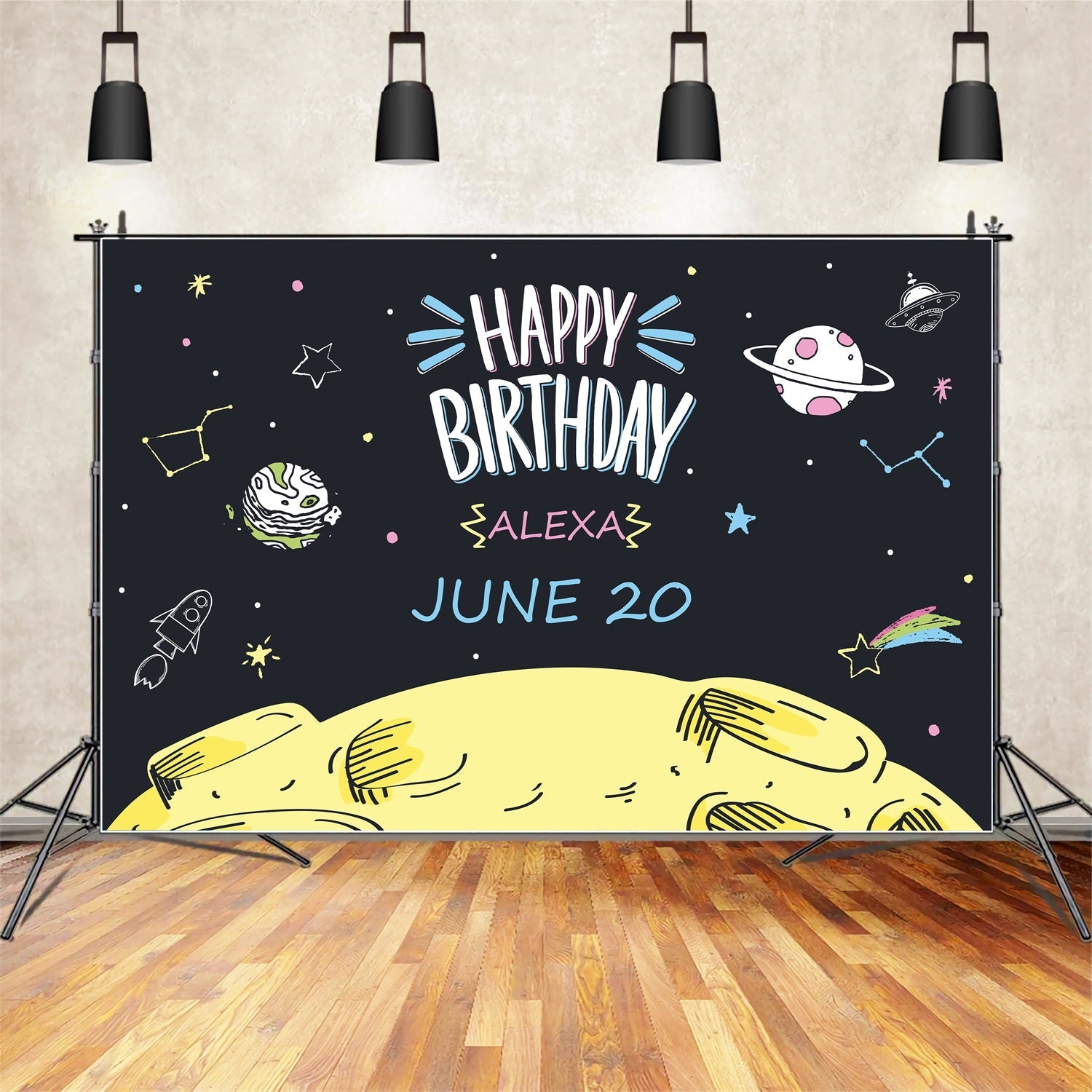 Customize Birthday Backdrop Cartoon bunten Raum-Themen-Hintergrund BRP2-139