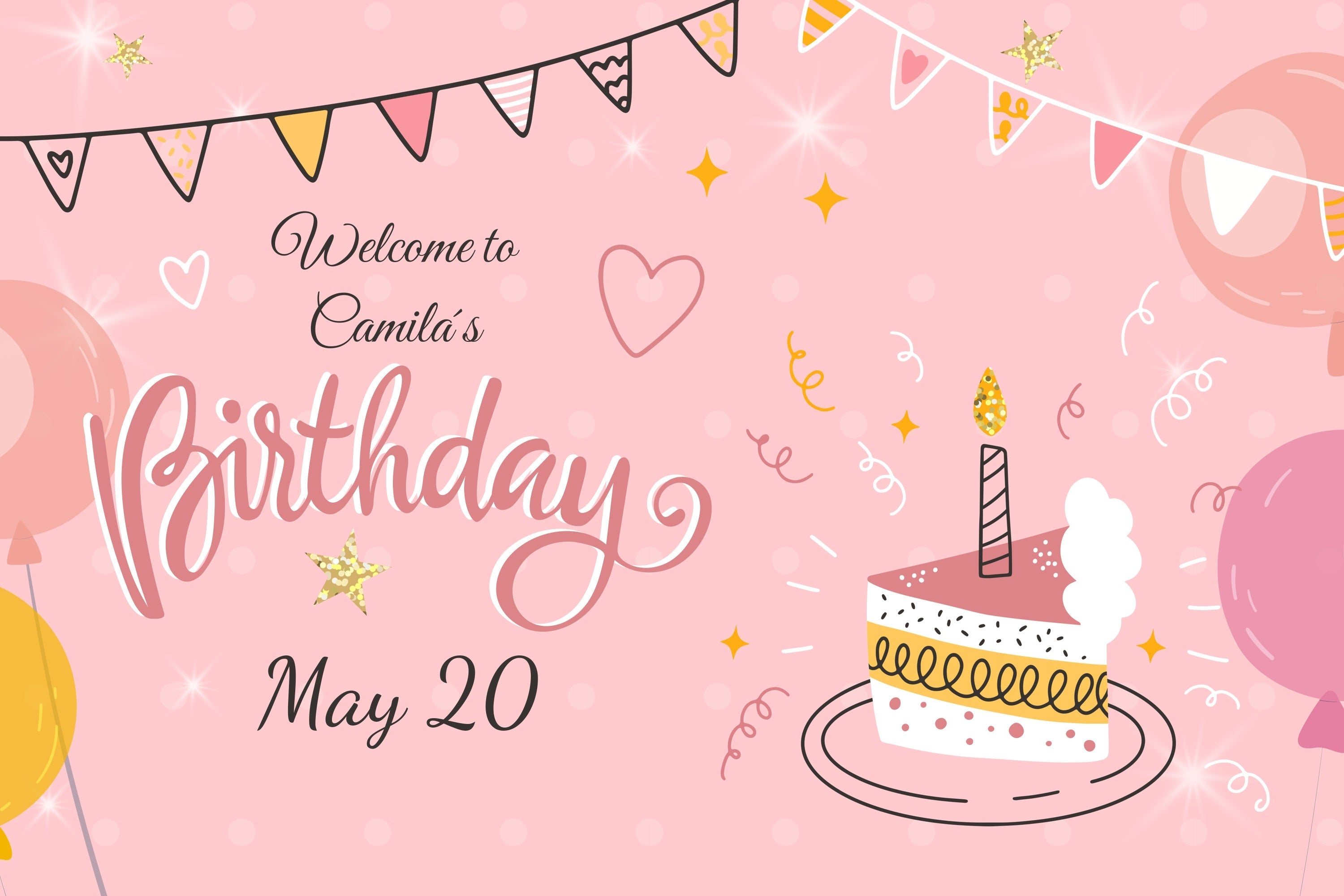 Custom Backdrop Geburtstag Sweet Cake Ballons Dekorationen Backdrop BRP2-140