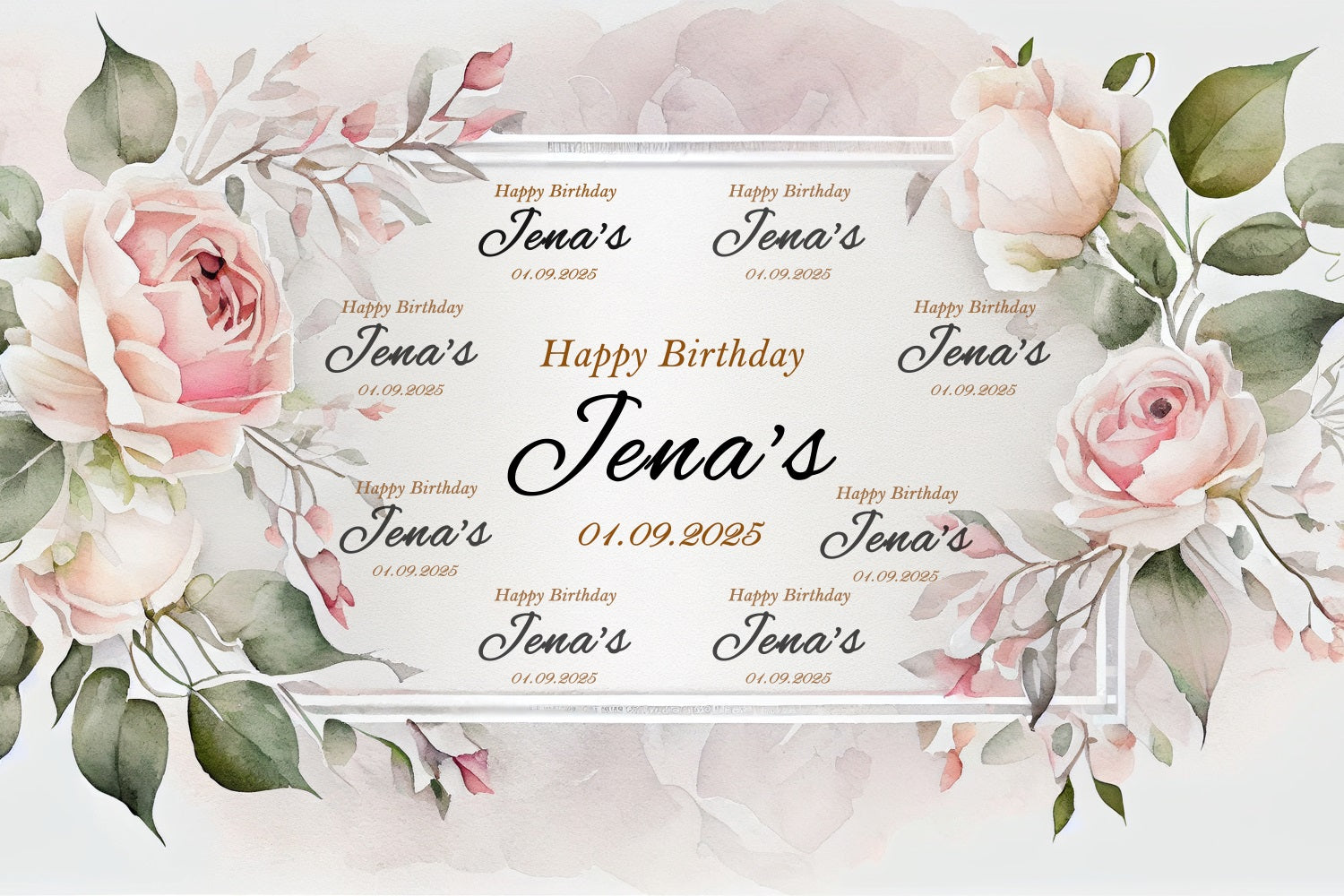 Personalisierte Geburtstag Foto-Hintergrund rosa Blume Party-Hintergrund BRP2-147