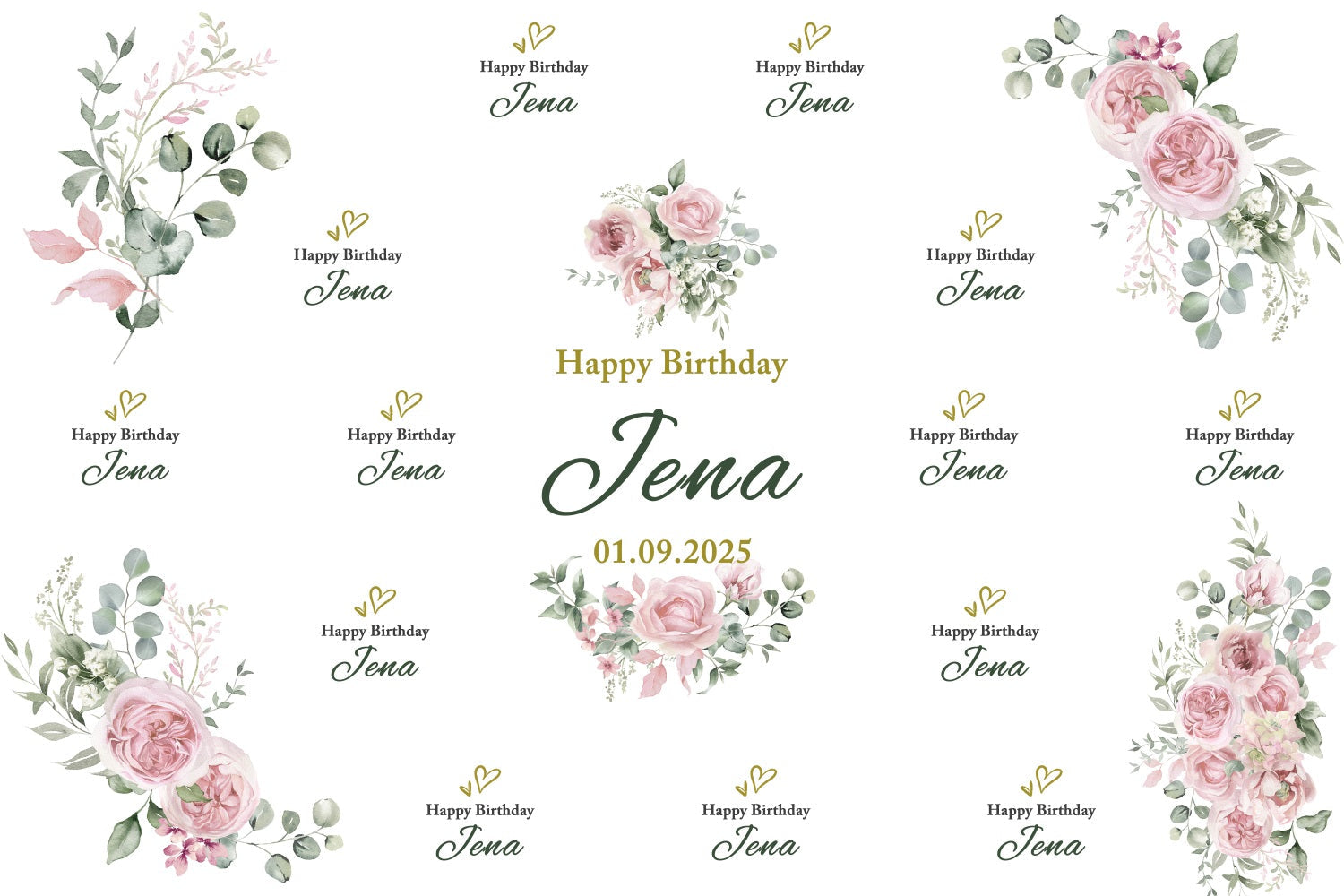 Personalisierte Kulisse für Geburtstag Romantische Rose Garten Hintergrund BRP2-148