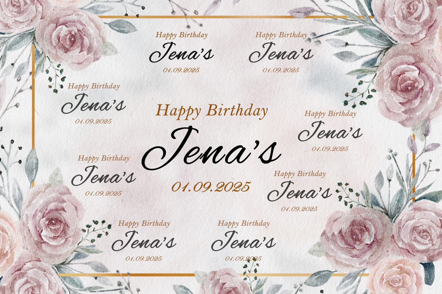 Personalisierte 21. Geburtstag Backdrop Elegant Floral Celebration Backdrop BRP2-149