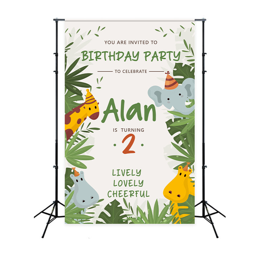 Geburtstag Backdrop Personalisierte 2. Spaß Dschungel Abenteuer Backdrop BRP2-151