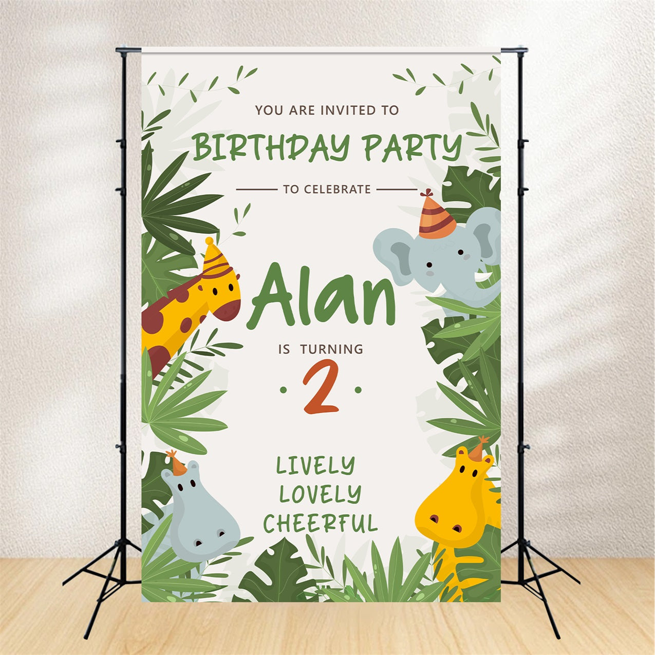 Geburtstag Backdrop Personalisierte 2. Spaß Dschungel Abenteuer Backdrop BRP2-151