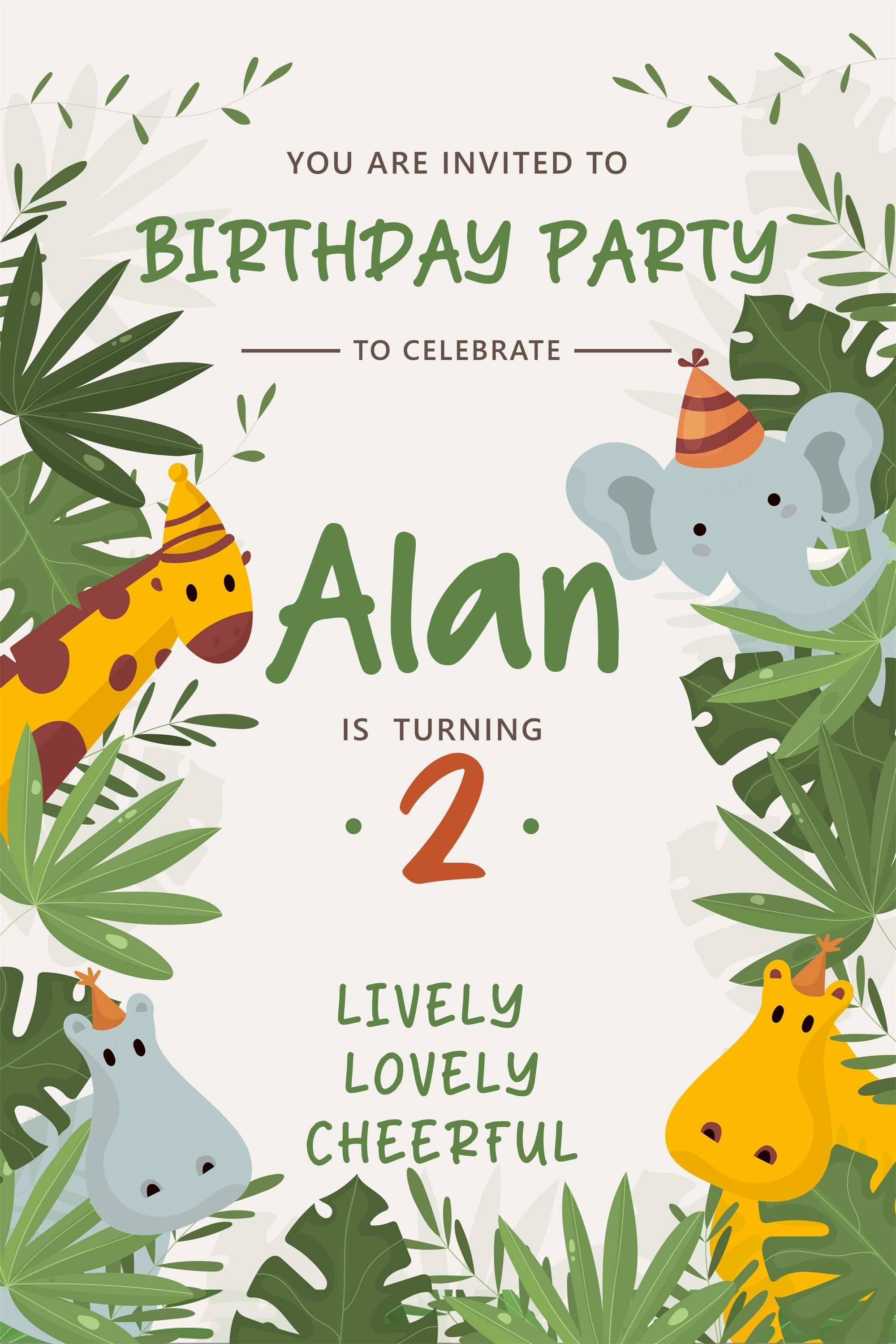 Geburtstag Backdrop Personalisierte 2. Spaß Dschungel Abenteuer Backdrop BRP2-151