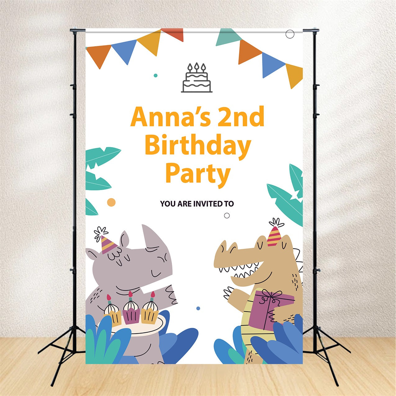 Personalisierte Backdrop Geburtstag 2. Tier Thema Backdrop BRP2-154