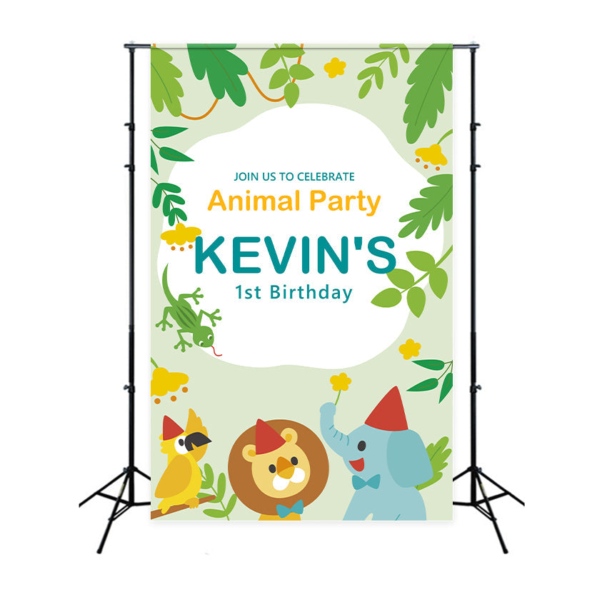 Personalisierte 1. Geburtstag Backdrop 1st Animal Celebration Backdrop BRP2-155