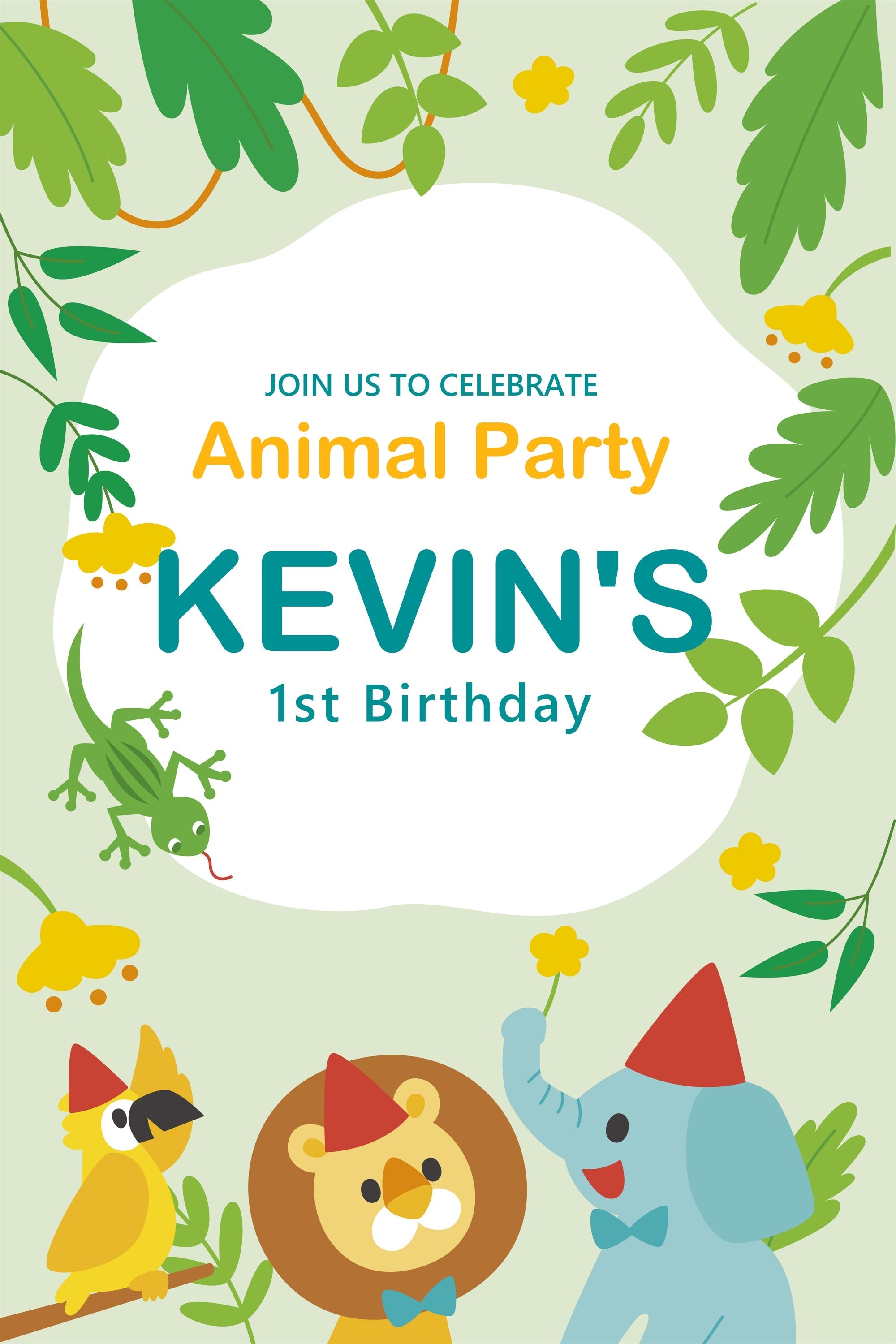 Personalisierte 1. Geburtstag Backdrop 1st Animal Celebration Backdrop BRP2-155