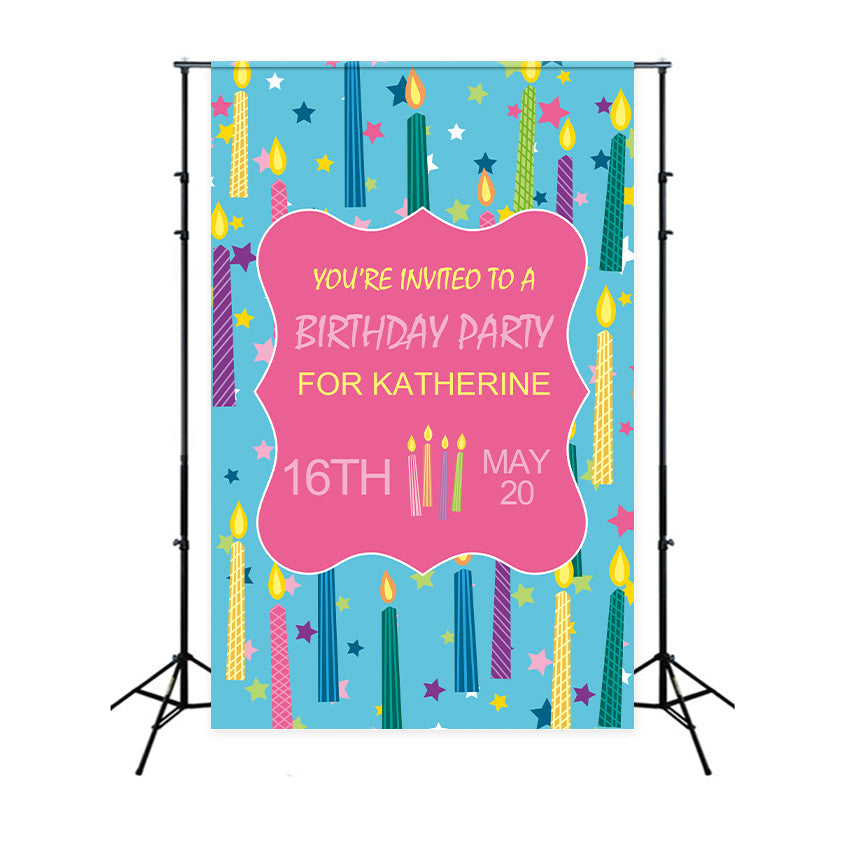 Personalisierte Backdrop Geburtstag Starry Candle Theme Backdrop BRP2-163