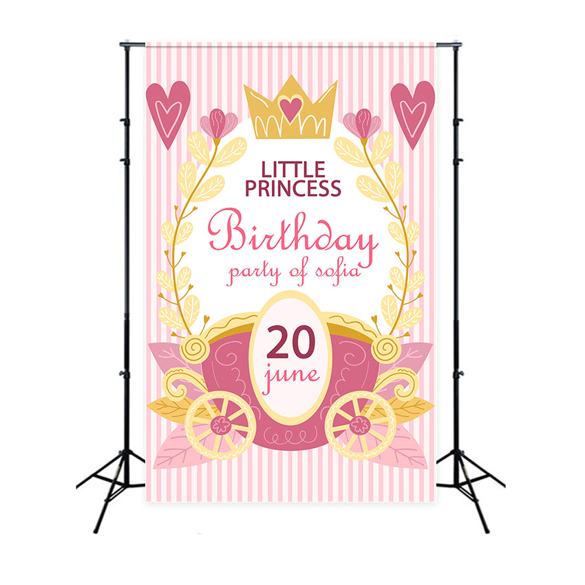 Personalisierte Geburtstag Backdrops Rosa Krone Kleine Prinzessin Backdrop BRP2-166