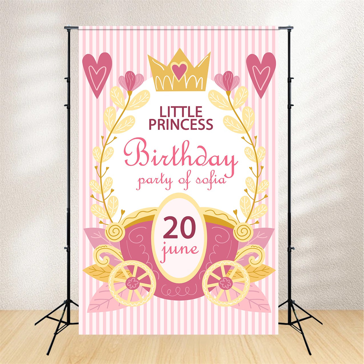 Personalisierte Geburtstag Backdrops Rosa Krone Kleine Prinzessin Backdrop BRP2-166