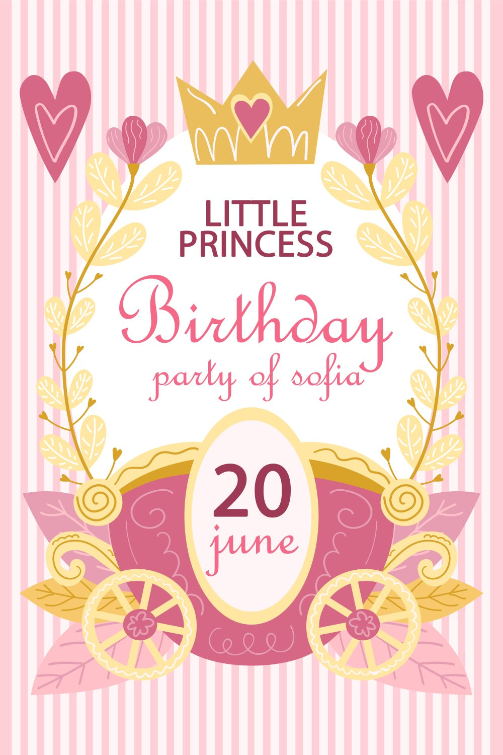 Personalisierte Geburtstag Backdrops Rosa Krone Kleine Prinzessin Backdrop BRP2-166