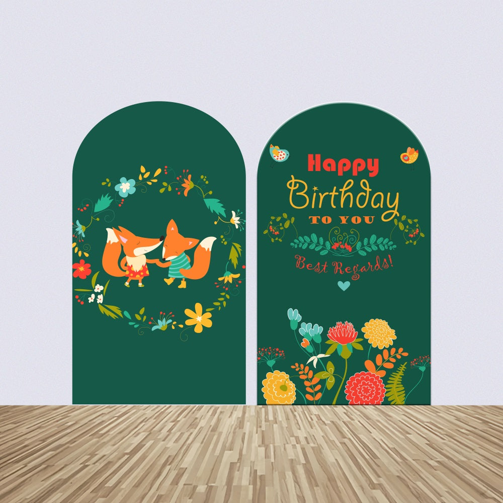 Personalisierte Geburtstag Backdrops Fuchs Floral Celebration Arch Backdrop Kit BRP2-179