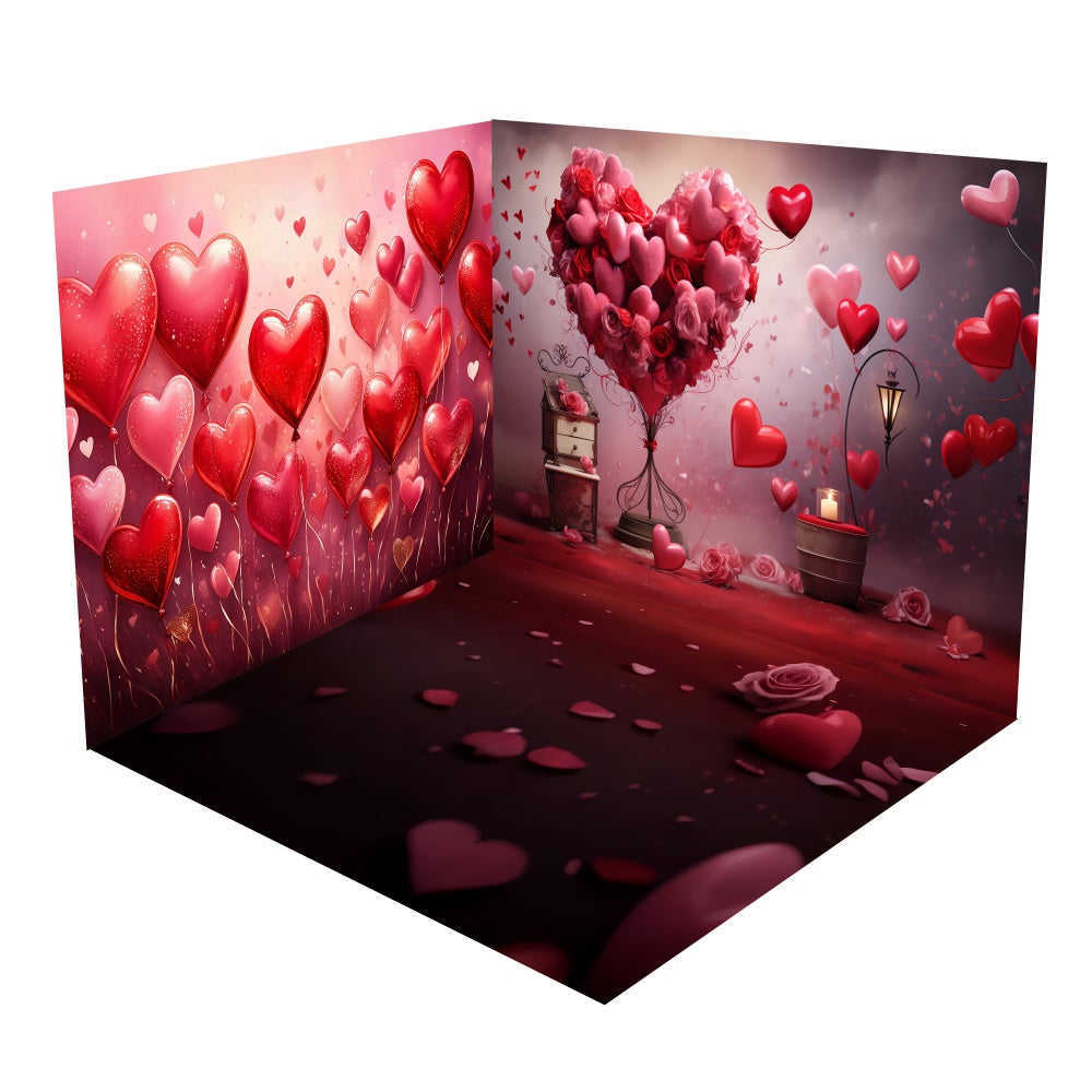 Valentinstag Rose Herz Ballon Hintergrund Zimmerset BRP2-2