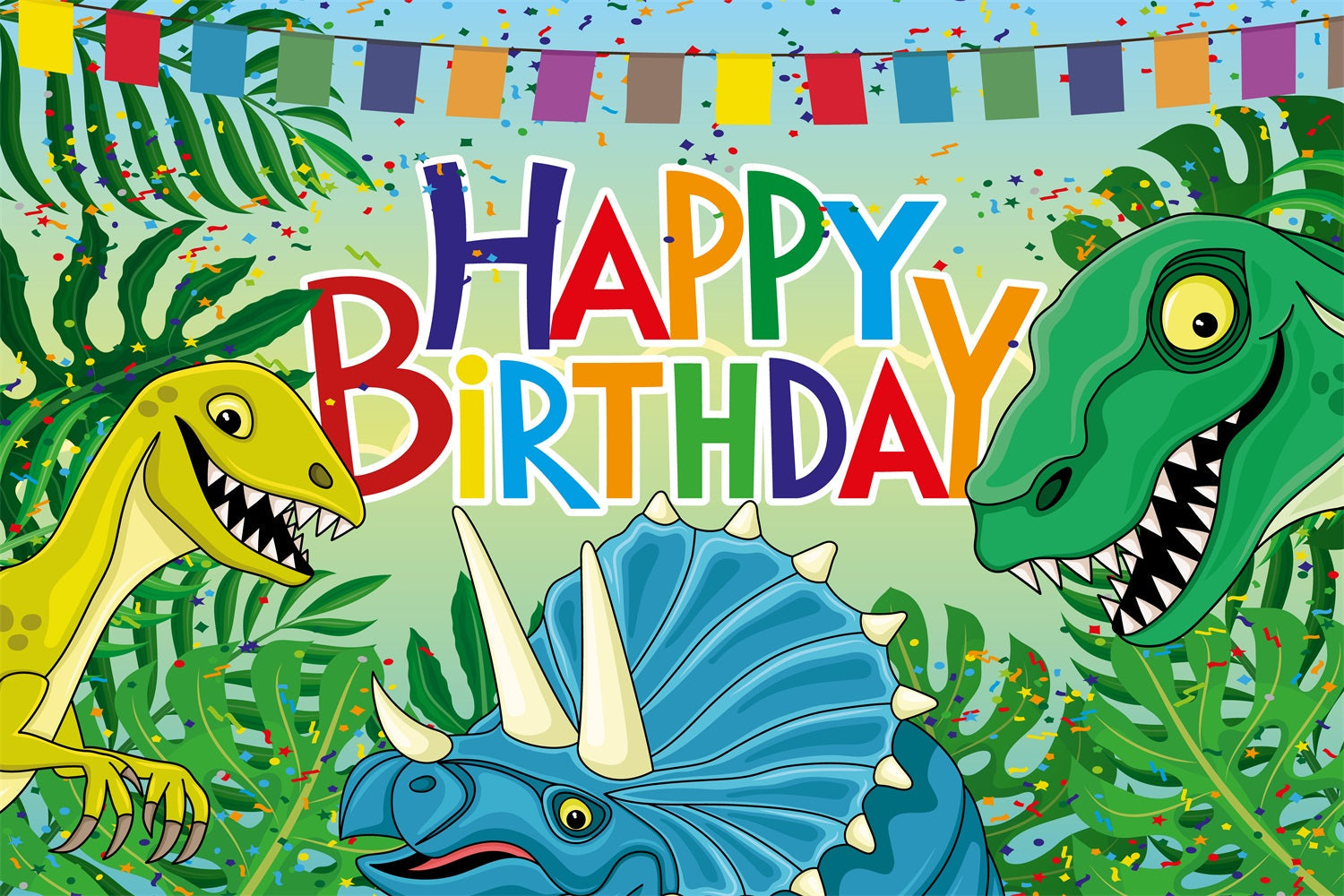 Personalisierte Geburtstag Backdrops Jurassic Dino Celebration Backdrop BRP2-208