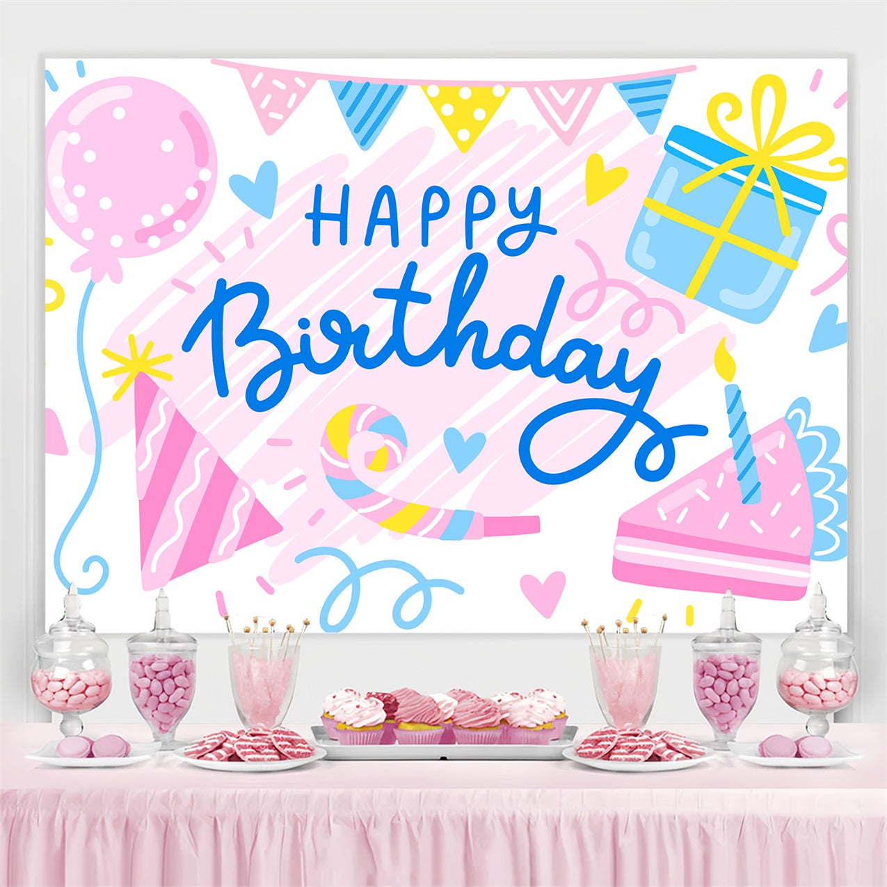 Personalisierte Backdrop für Geburtstag Sweet Cheerful Celebration Backdrop BRP2-213