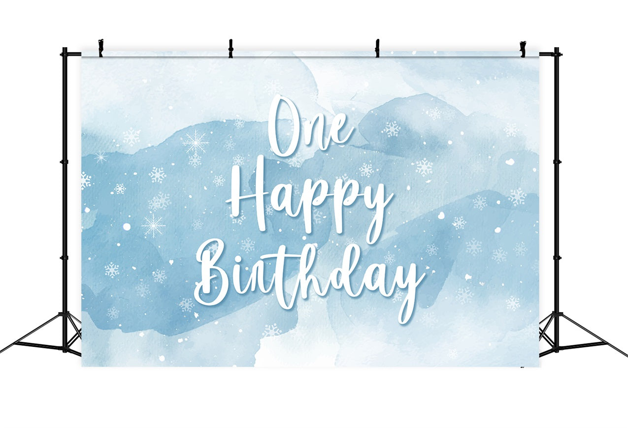 Personalisierte Geburtstag Backdrop 1st Frozen Snowy Celebration Backdrop BRP2-214