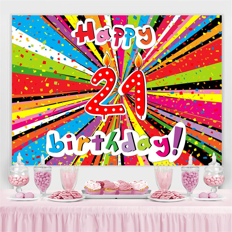 Personalisierte 21. Geburtstag Backdrop Konfetti Explosion Party Backdrop BRP2-221