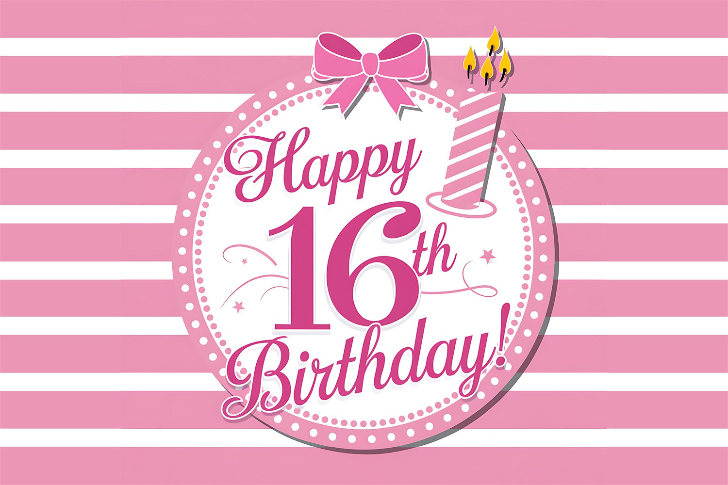 Geburtstag Backdrop Personalisierte Sweet 16 Pink Stripes Backdrop BRP2-225