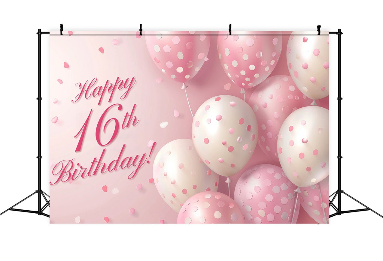 Individuelle Backdrops für Geburtstage Rosa Ballon 16. Backdrop BRP2-230