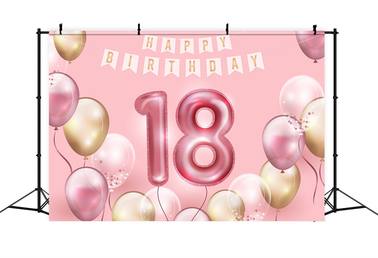 Personalisierte Happy Birthday Backdrop 18. Ballon Party Backdrop BRP2-231