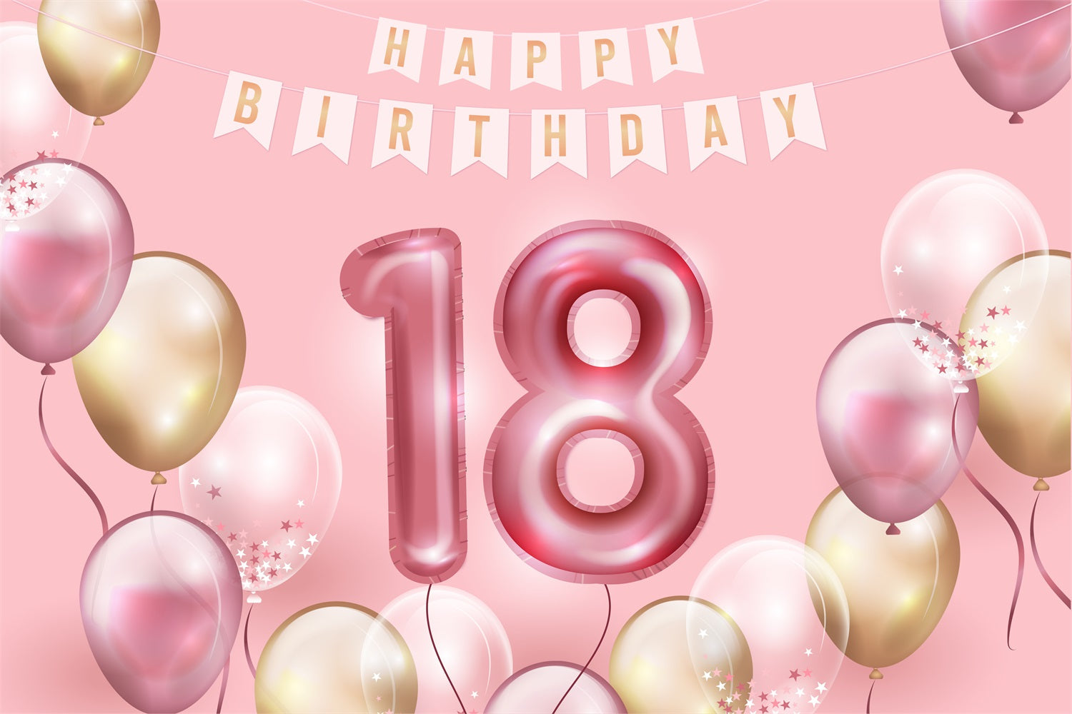 Personalisierte Happy Birthday Backdrop 18. Ballon Party Backdrop BRP2-231