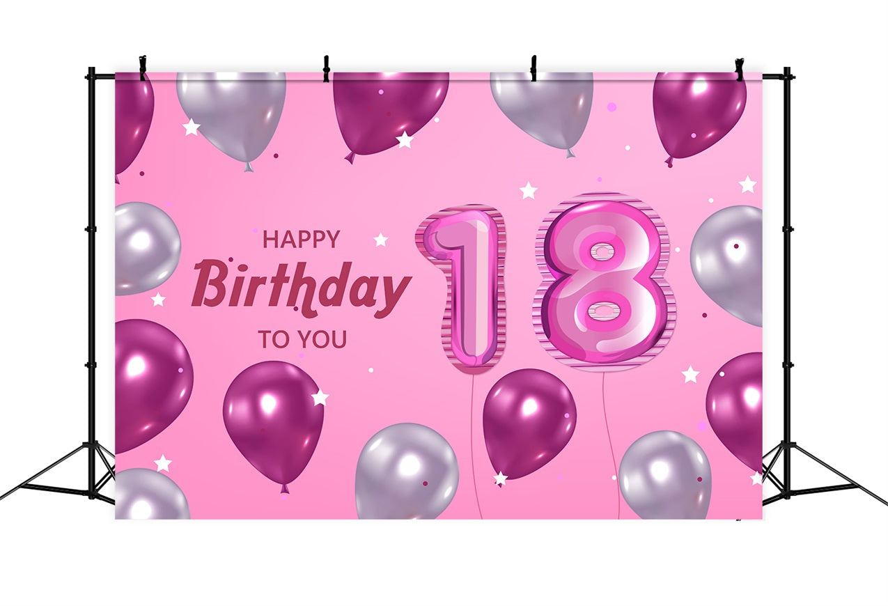 Personalisierte Geburtstag Backdrops Glitzernde Ballon 18. Backdrop BRP2-232