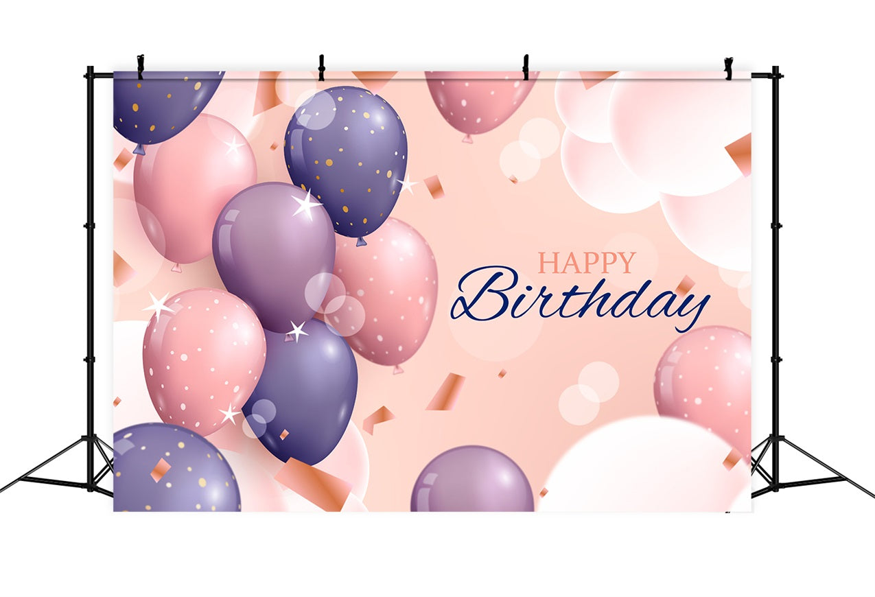 Benutzerdefinierte Happy Birthday Backdrop Schwebende Ballon Sparkles Backdrop BRP2-236
