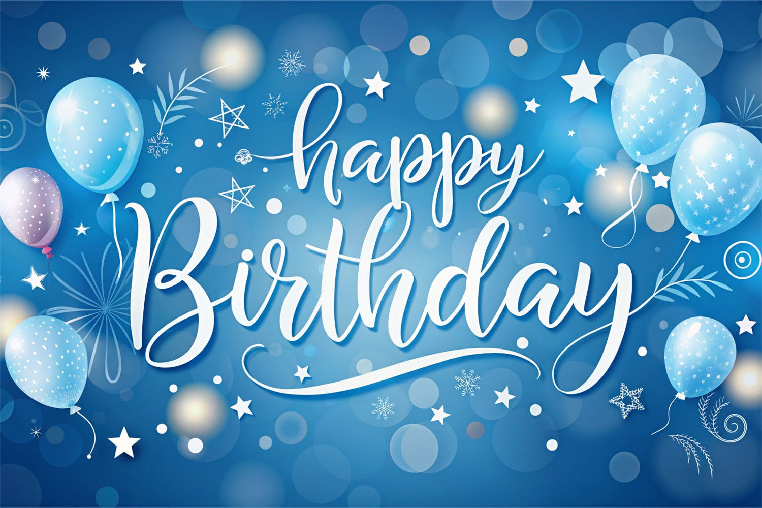 Personalisierte Backdrop Geburtstag Starlight Blue Ballon Backdrop BRP2-240