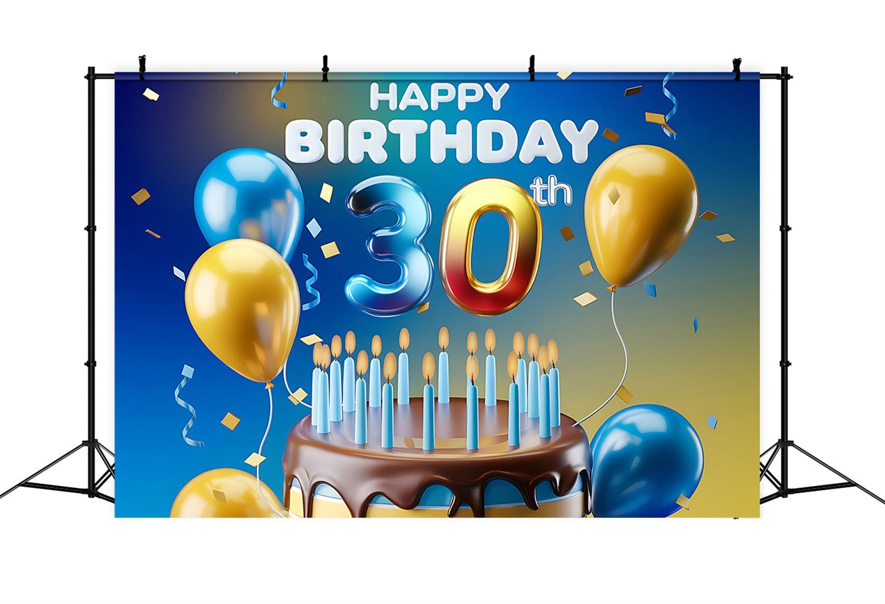 Custom Backdrops für Geburtstagsfeiern 30. Ballon Kuchen Backdrop BRP2-242