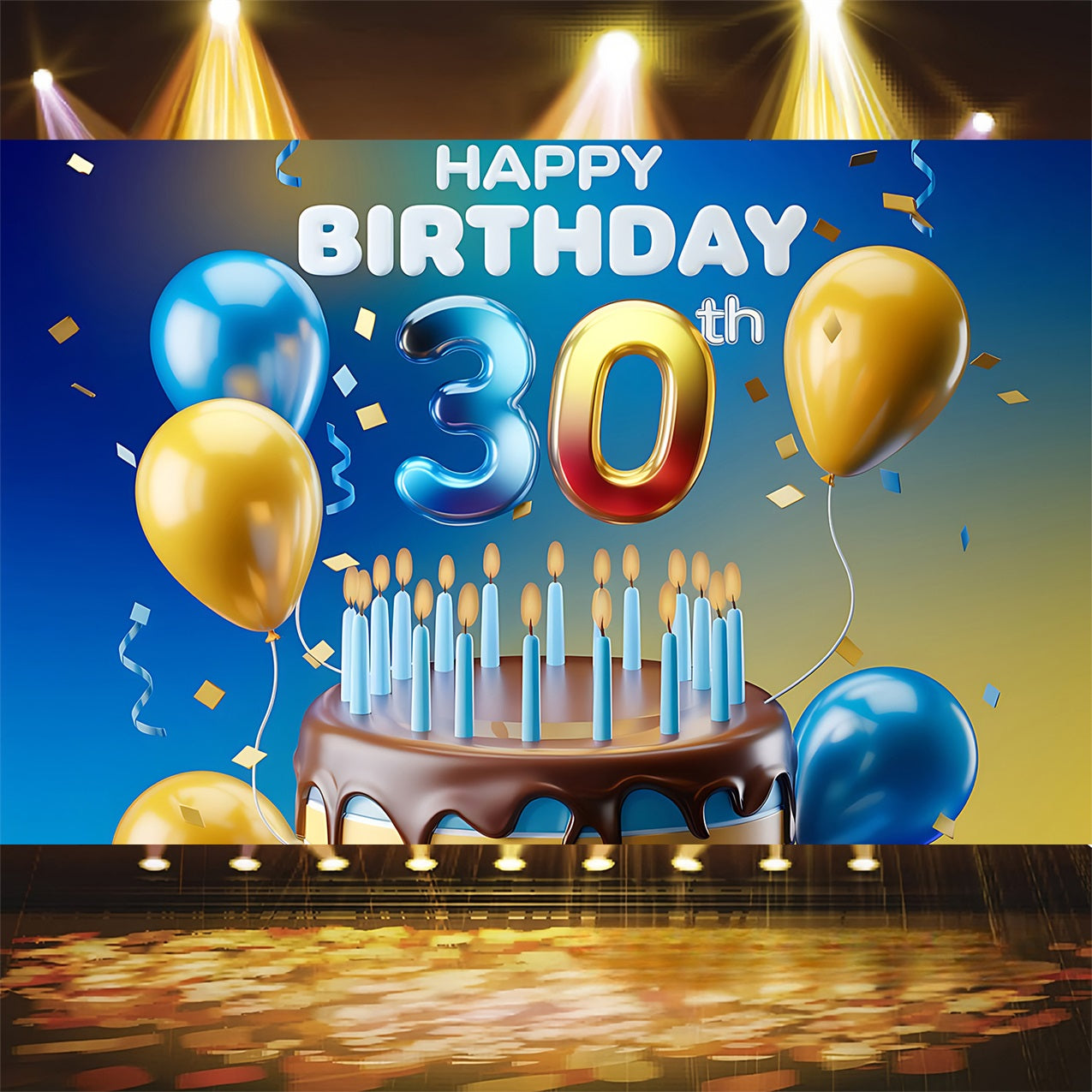 Custom Backdrops für Geburtstagsfeiern 30. Ballon Kuchen Backdrop BRP2-242