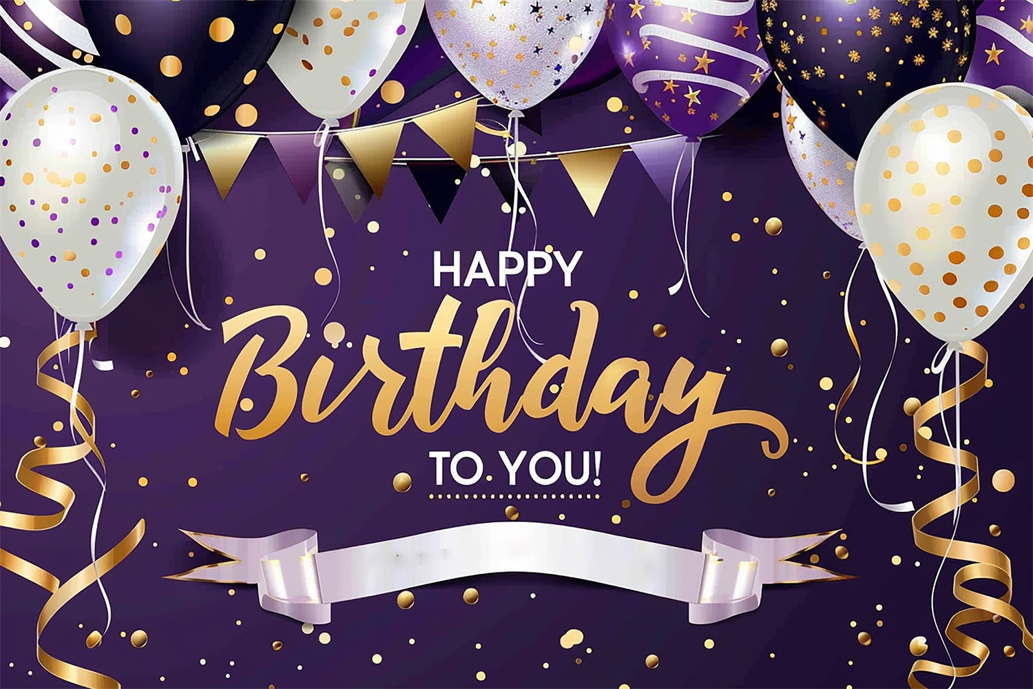 Personalisierte Geburtstag Backdrop Lila Gold Glitter Ballon Backdrop BRP2-243
