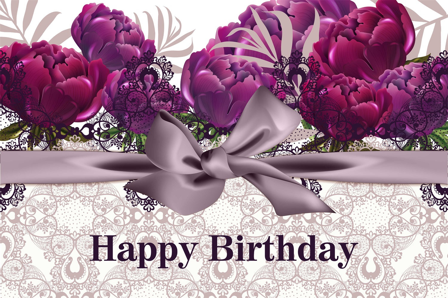 Personalisierte Backdrop Geburtstag Vintage lila Floral Backdrop BRP2-245