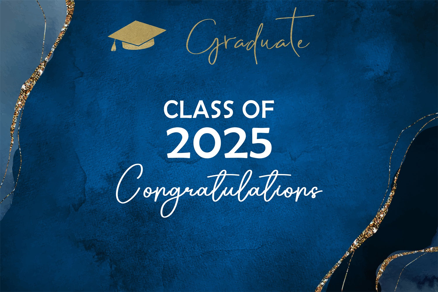 2025 Graduation Backdrop Modern Blau Graduation Party Backdrop BRP2-255