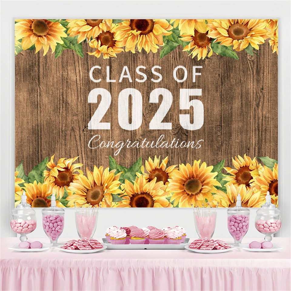 Graduated Backdrop Rustikale Sonnenblume 2025 Graduation Party Backdrop BRP2-266