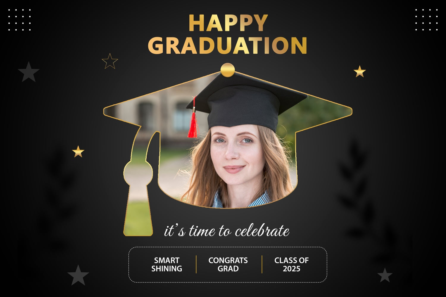 Personalisierte Graduation Backdrops Elegant Schwarz Graduation Party Backdrop BRP2-278
