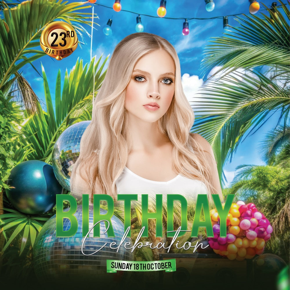 Geburtstag Backdrop Personalisierte Tropische 23. Fotografie Backdrop BRP2-48