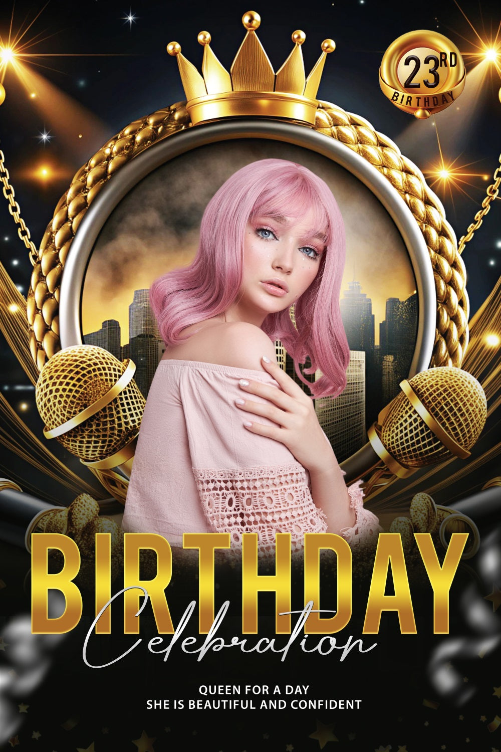 Individueller Geburtstag Backdrop 23. Crown Royal Celebration Backdrop BRP2-49