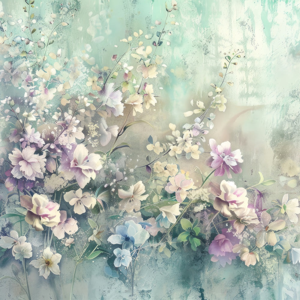 Blumen Fotohintergrund Weiche Aquarellblüten Verträumte Kulisse BRP2-72